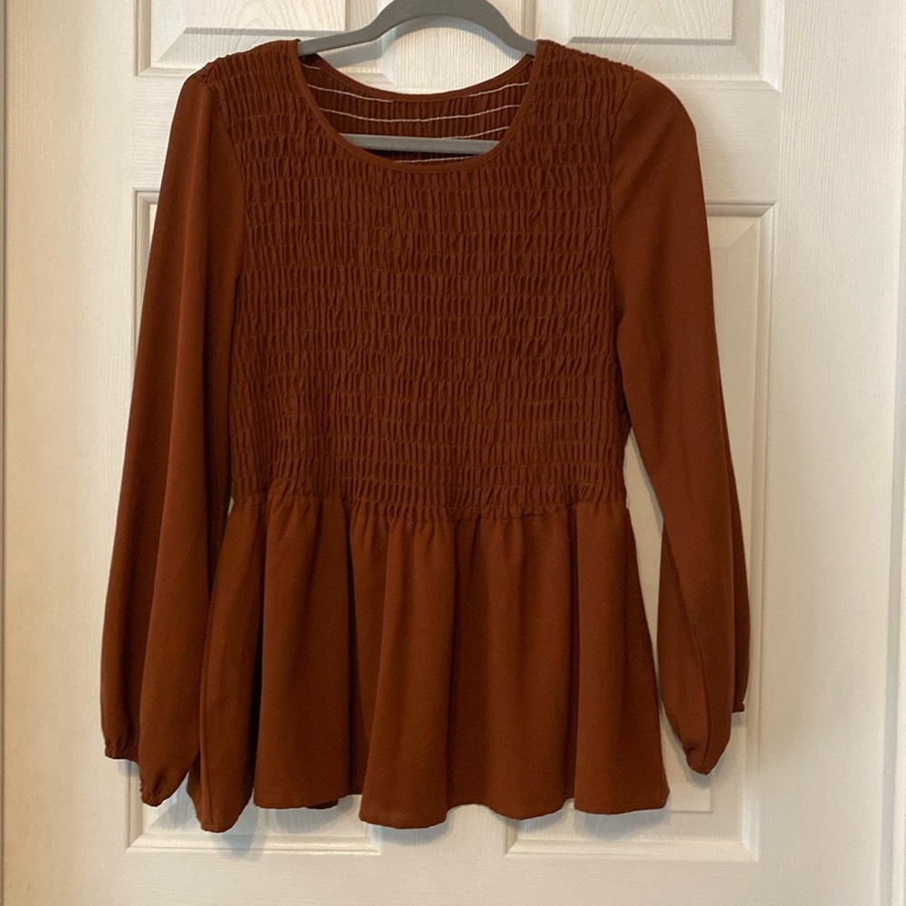 GUC burnt orange peplum top size 1X